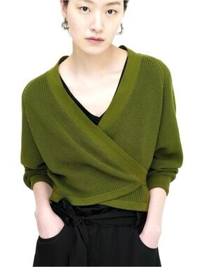Kowtow sz M Composure Cardigan Sweater Knit Tie